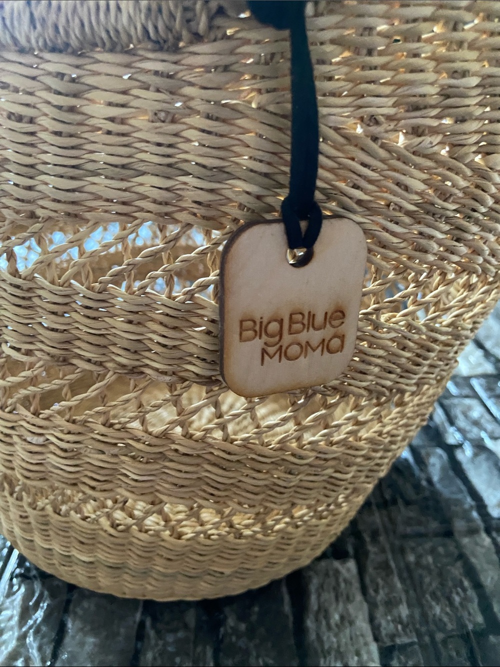 Big Blue Moma Basket Tote NWOT - Picture 5 of 8